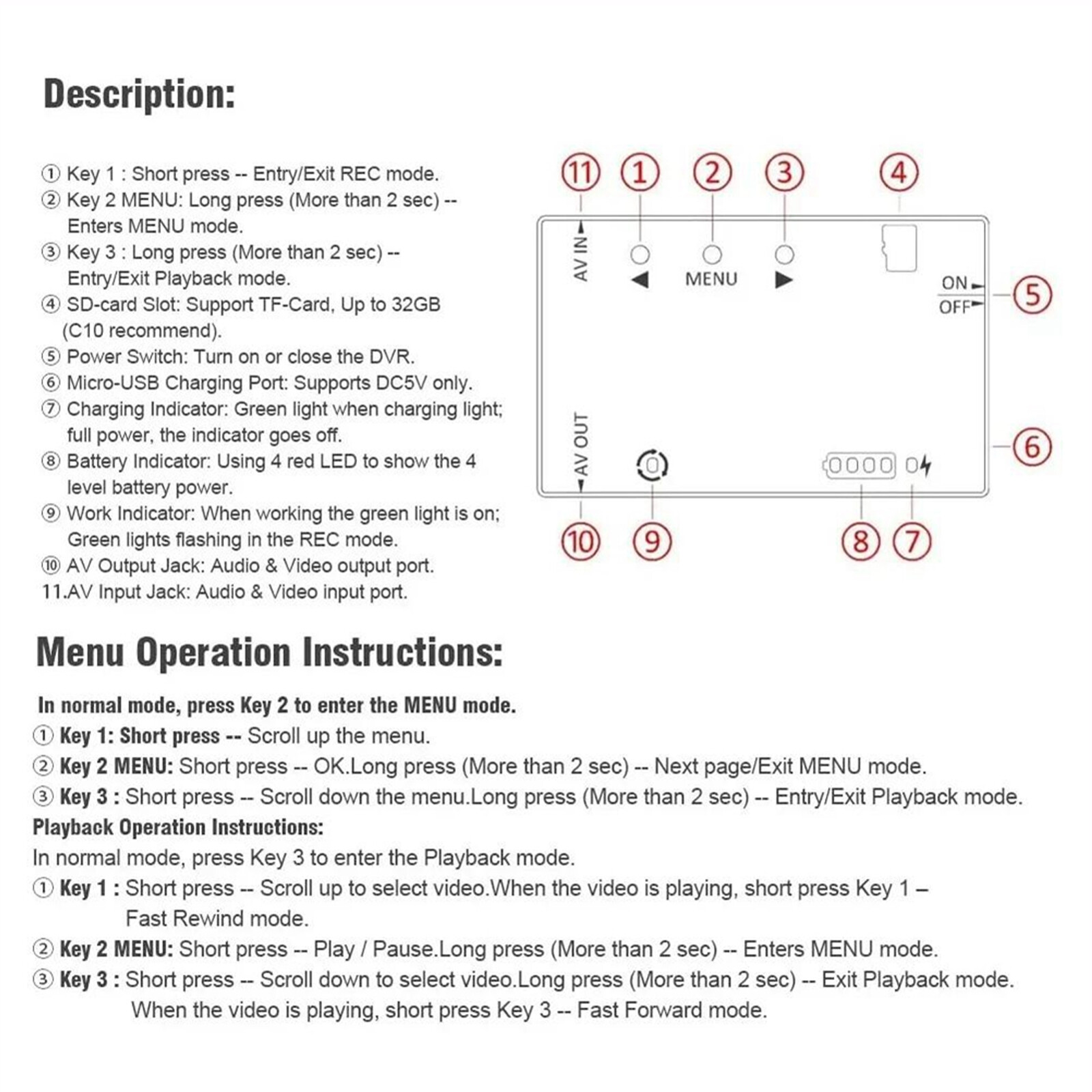Mini DVR 5.8G-FPV Video Recorder Module CVBS Signal Input Support 32GB TF Cardzx