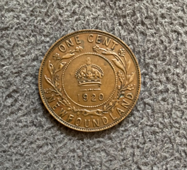 1920 Newfoundland Canada One Cent Coin