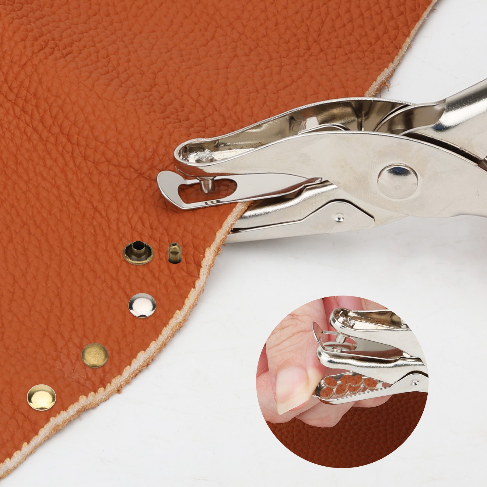 300PCS Leather Rivets Kit Double-Sided w/ Punch Tools for Bags Belts Clothes DIY