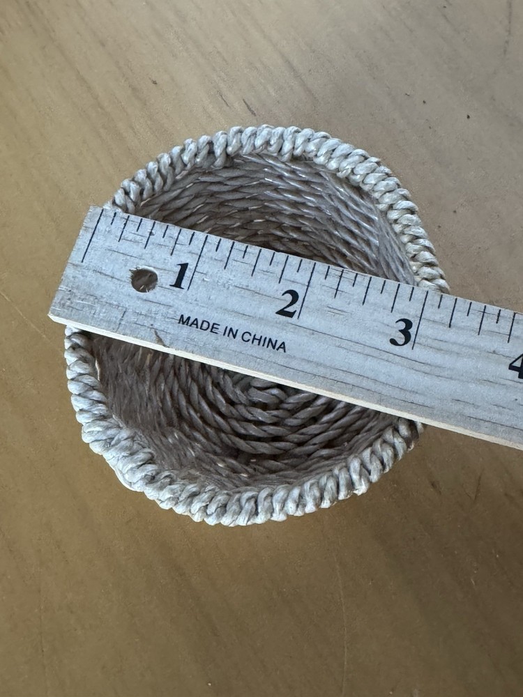 Woven Basket 3” Unknown Material Handmade