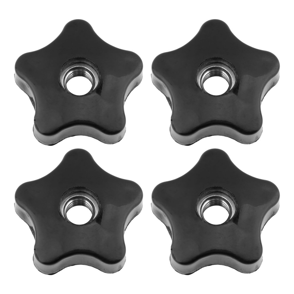 4PCS T-Track Knobs, 3/8 Inch 16 Through-Hole knobs, Five-Star Thru Threaded K...
