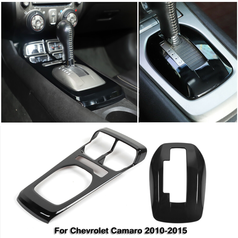 For 2010-15 Chevrolet Camaro Black Console Gear Shift Panel Decor Cover Trim Kit