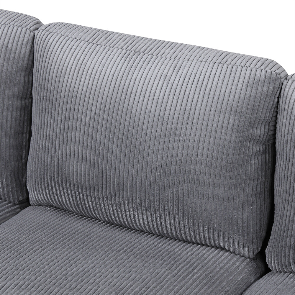 103'' U-shaped Sponge-filled Cushion Combination Sofa with Solid Wood Legs