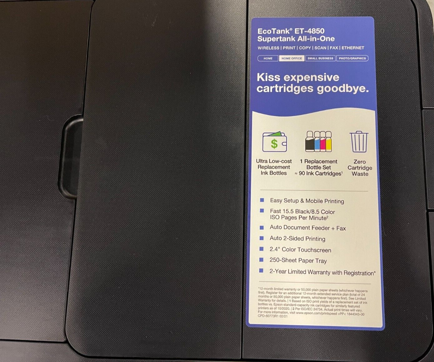 Epson EcoTank ET-4850 (Unused, NO INK !!!)