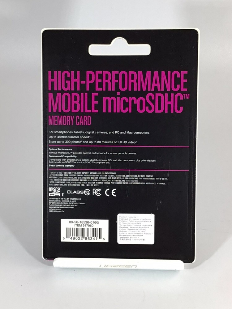New Infinitive High Performance Mobile microSDHC Memory Card, 16GB