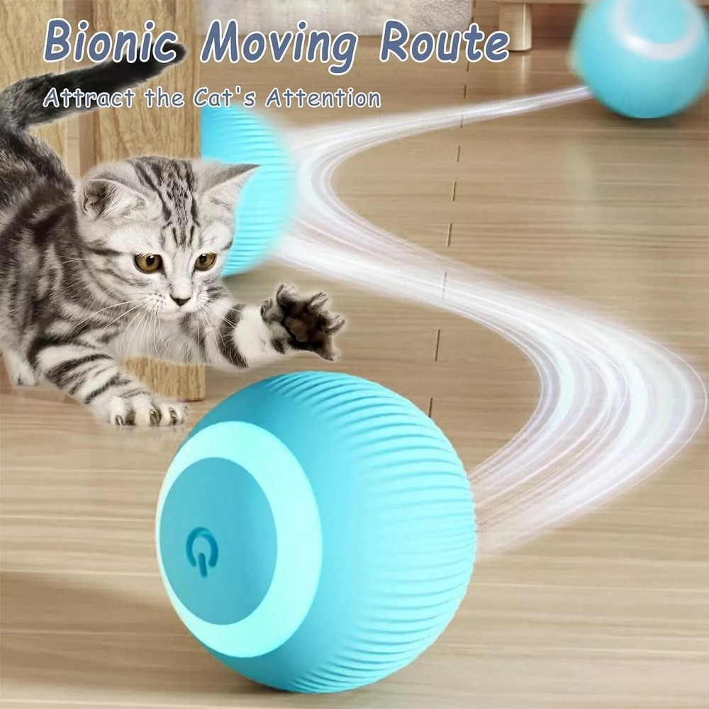 Smart Rotating Ball  Cat Toy Rolling Ball Interactive Rotating (2 Pcs)