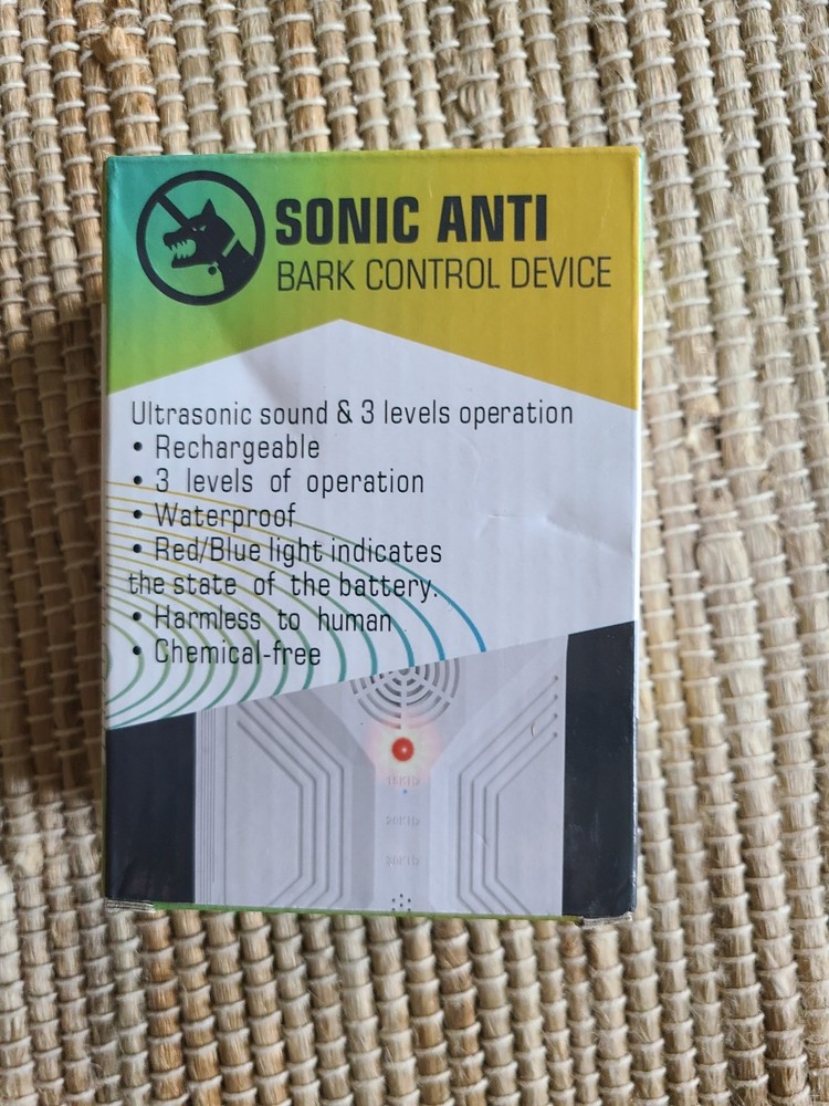 SONIC ANTI Bark Control Device Deter Nuisance Barking 3 Levels