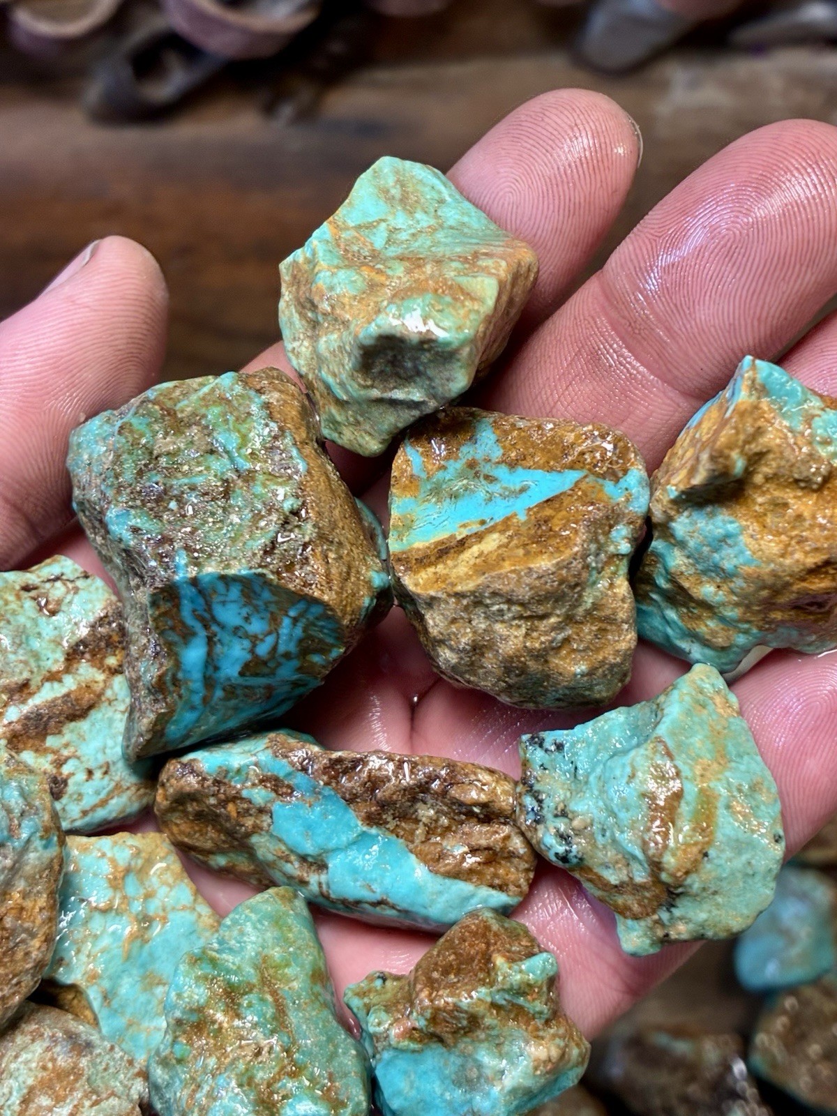 Turquoise Mountain - Kingman Blue Turquoise in Classic Red Matrix. 1 Lb.