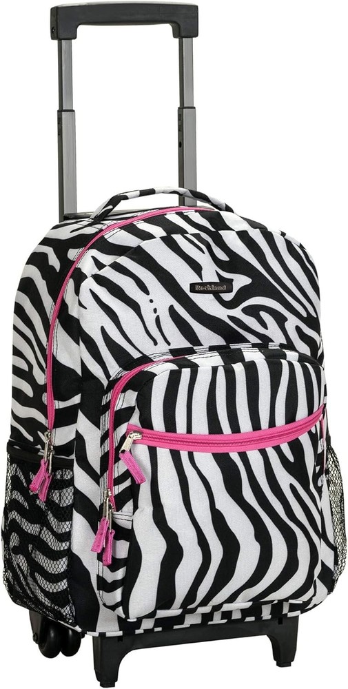 Double Handle Rolling Backpack Black Dot 17