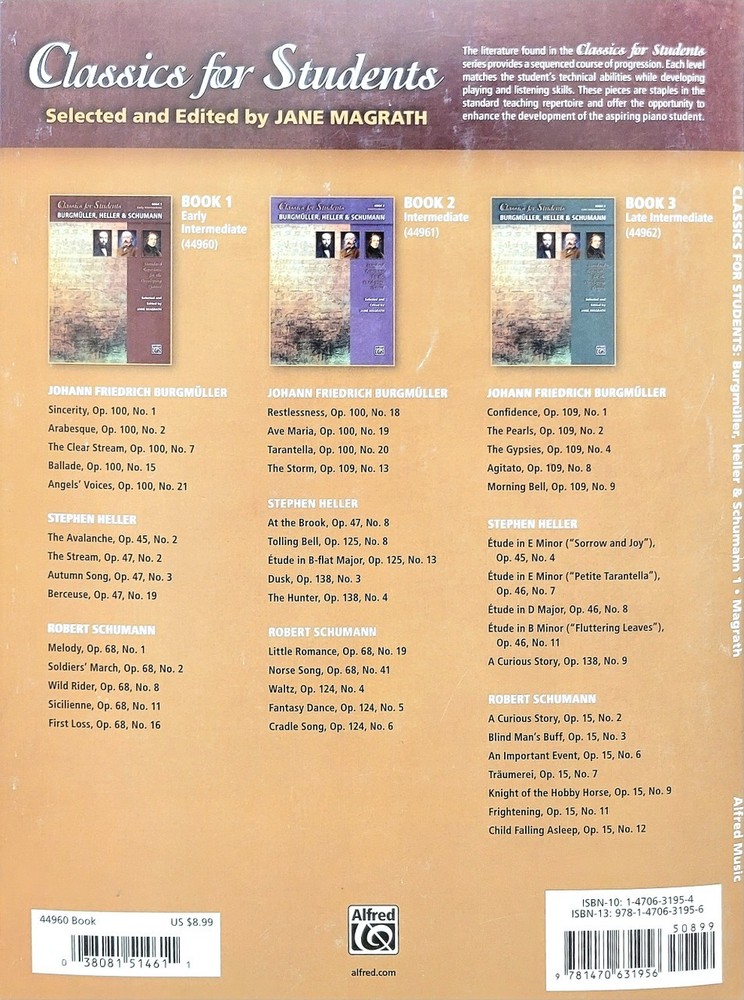Classics for Students: Burgmüller, Heller & Schumann, Book 1