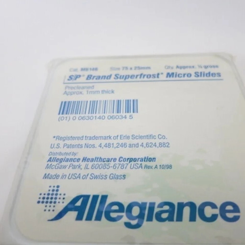 SP brand Superfrost Microscope Slides 1mm thick