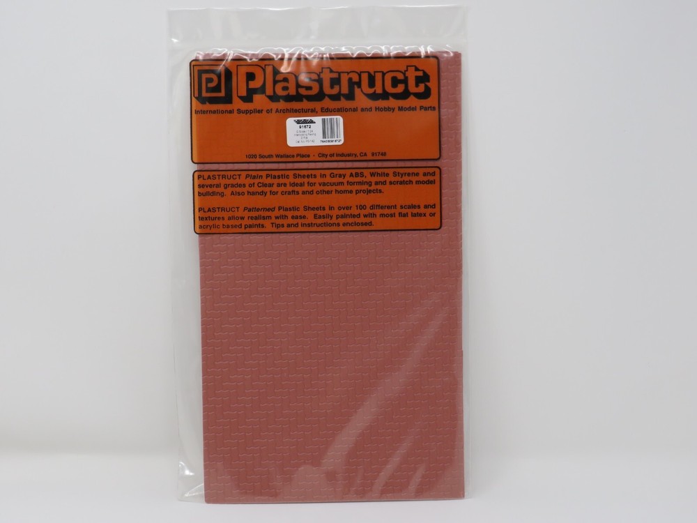 Plastruct 91672 Interlocking Paver Paving Walkway Patterned Sheets G Scale 1:24