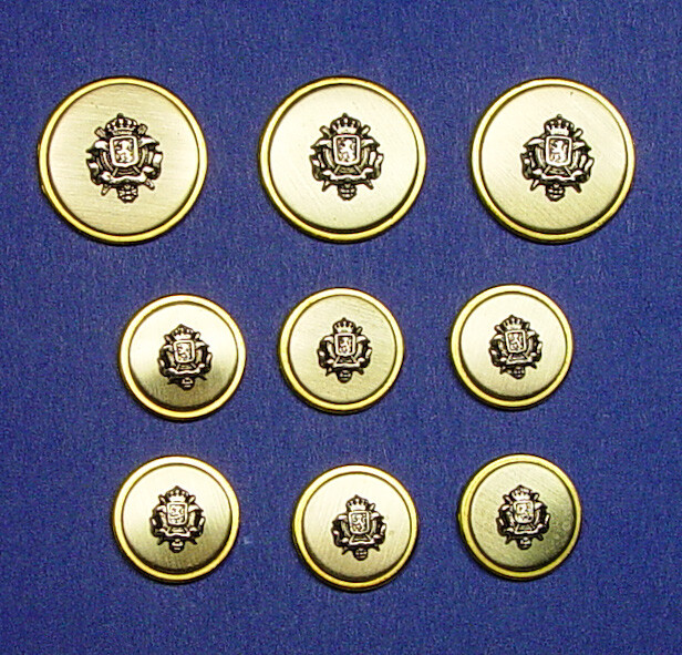 UNKNOWN BRAND REPLACEMENT BUTTONS 9 TWO-TONE SOLID METAL JACKET GOOD USED COND.