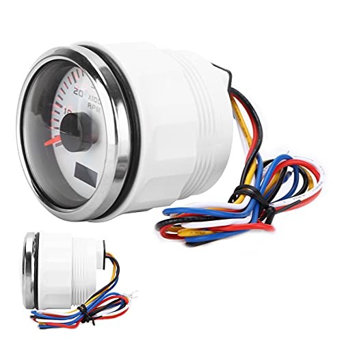 Pointer Tachometer, 52mm 6K Pointer Tachometer Gauge IP67 for 1 8 Cylinder