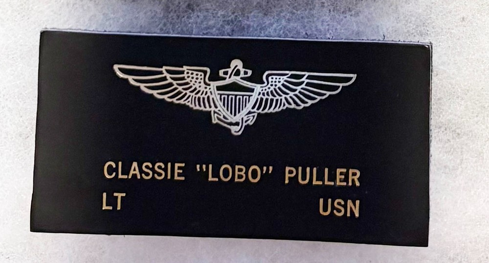 USN  Classie "LOBO " Puller Lt Jacket Name Tag