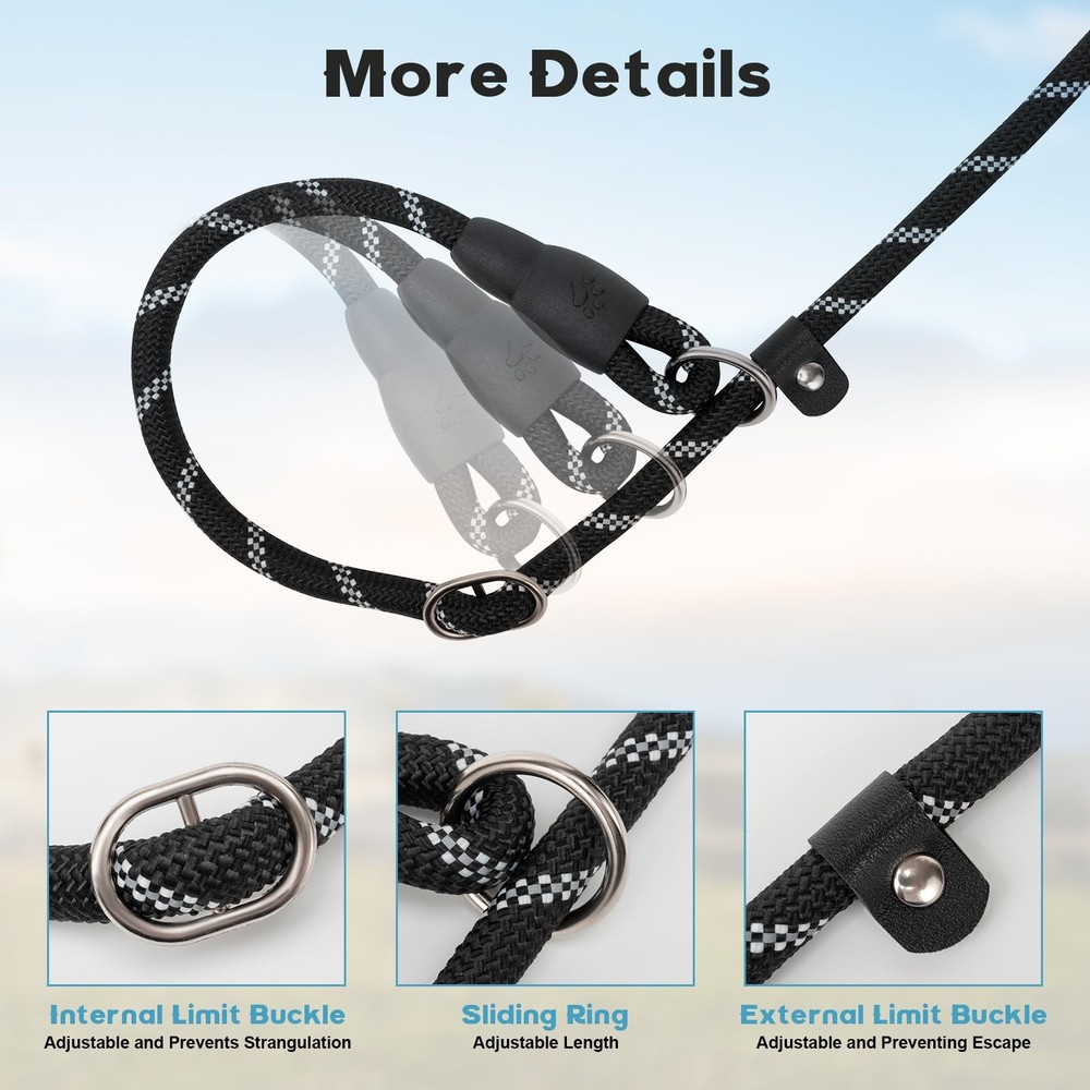 Amrules Dog Leash 6 FT with Comfortable Padded Handle, Training Loop Leash wi...