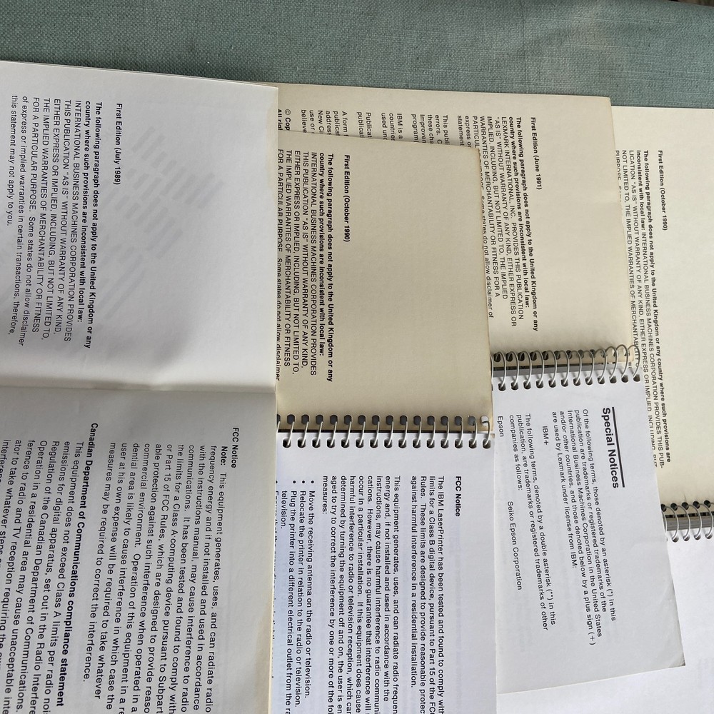 IBM Book Laser Printer Technical Reference 2380 2381 Users Guide Manual 1st Ed.