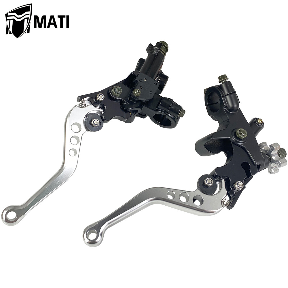 Universal 7/8'' Motorcycle CNC Brake Clutch Master Cylinder Reservoir Lever Set