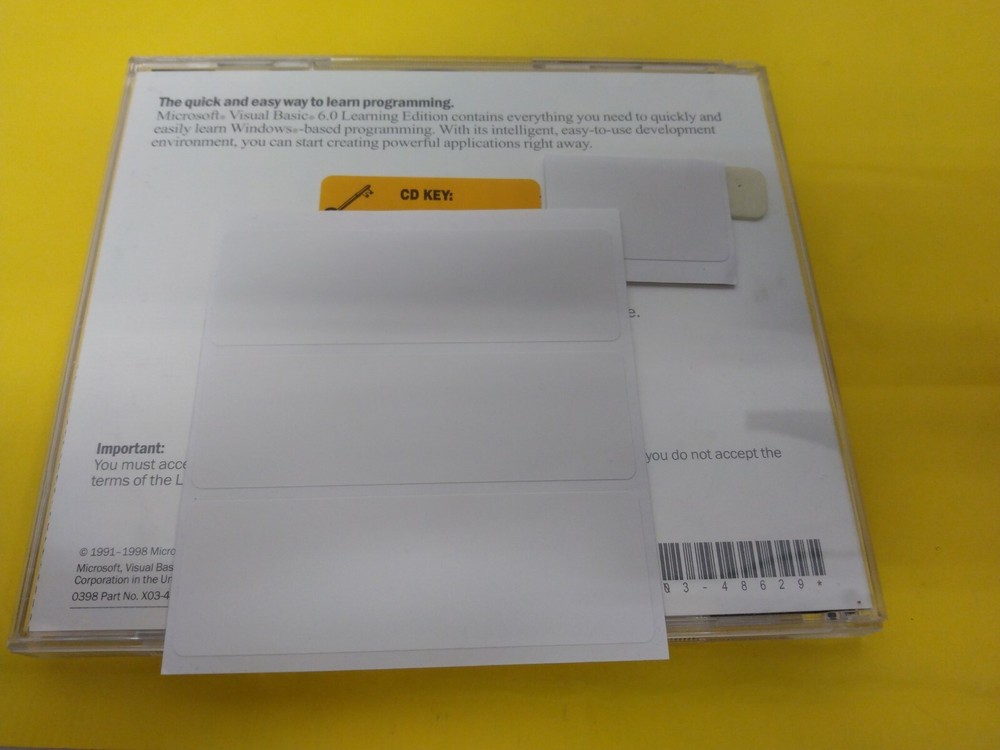 Microsoft Visual Basic 6.0 Learning Edition 2 CD , Windows 95/98/NT 4.0