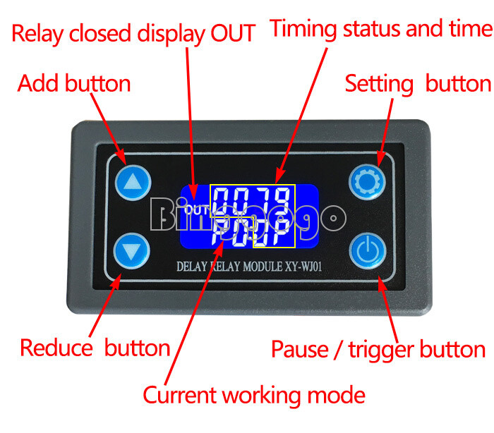 1CH Delay Relay Module Digital LCD Display Cycle Timing Circuit Switch NEW
