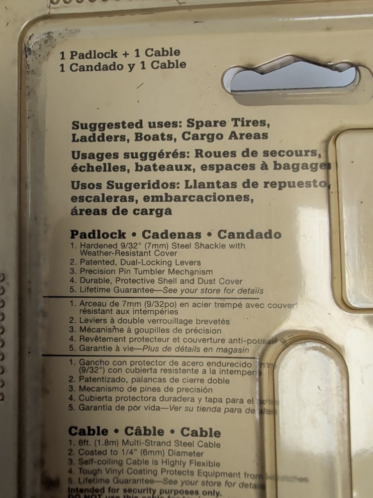 MasterLock Spare Tire Lock System 613DAT NEW