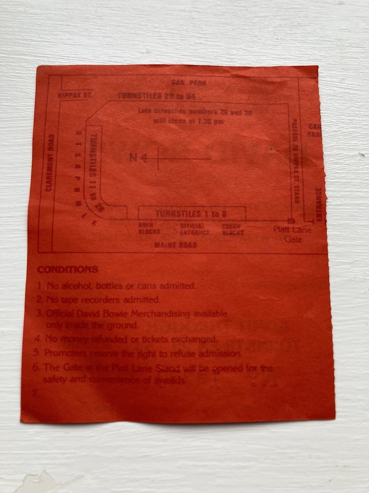 David Bowie ticket