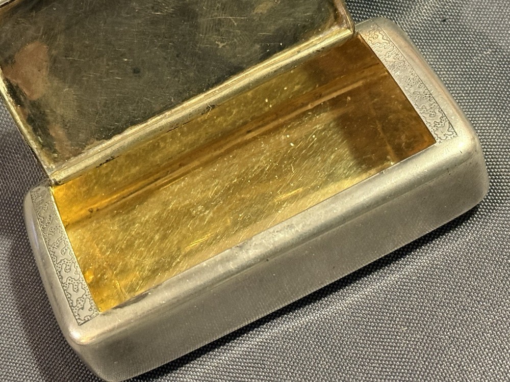 Antique Victorian 800 Silver Snuff Box Dated 1874