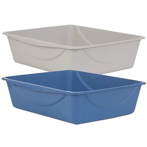 Cat Owner Medium Litter Box Open Design Blue Mesa Mouse Grey