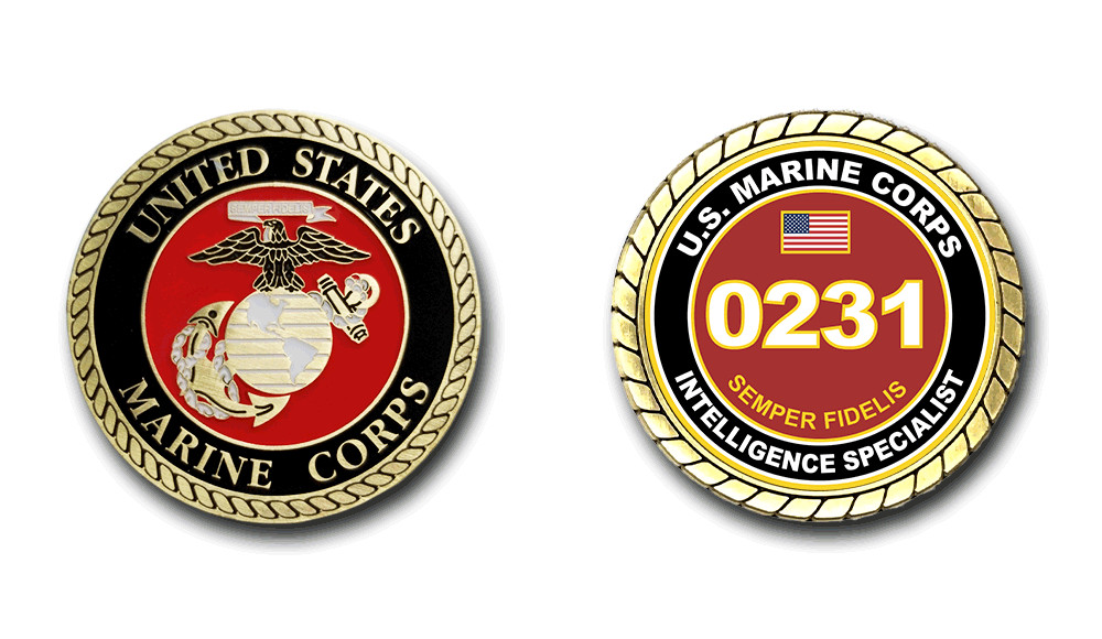 0231 Intelligence Specialist US Marine Corps MOS Challenge Coin