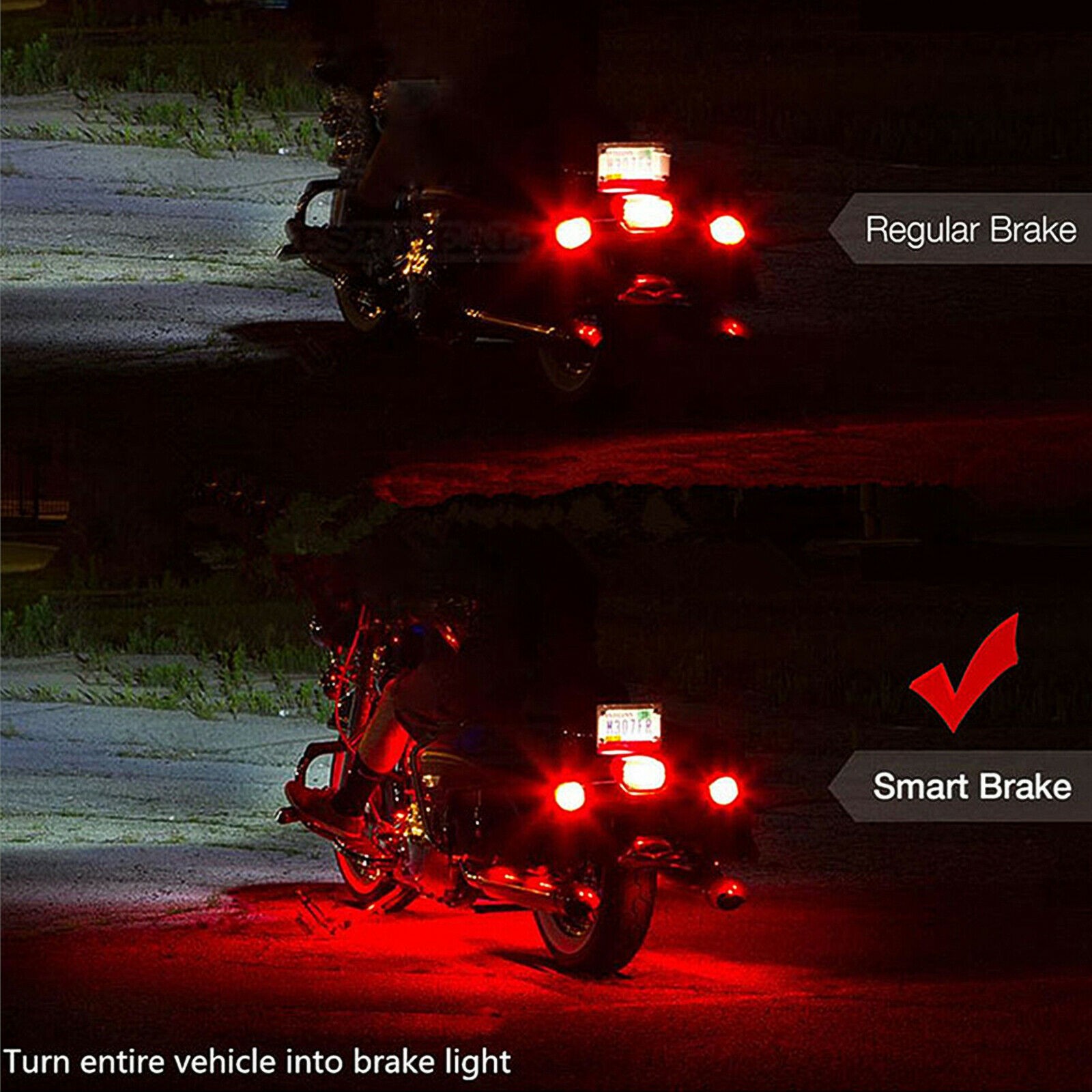 16PC RGB Bluetooth Motorcycle LED Light Under Glow Neon Strip Remote Control Kit