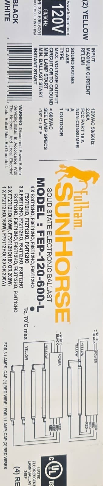 Ballasts for Tanning Beds Fulham Sunhorse