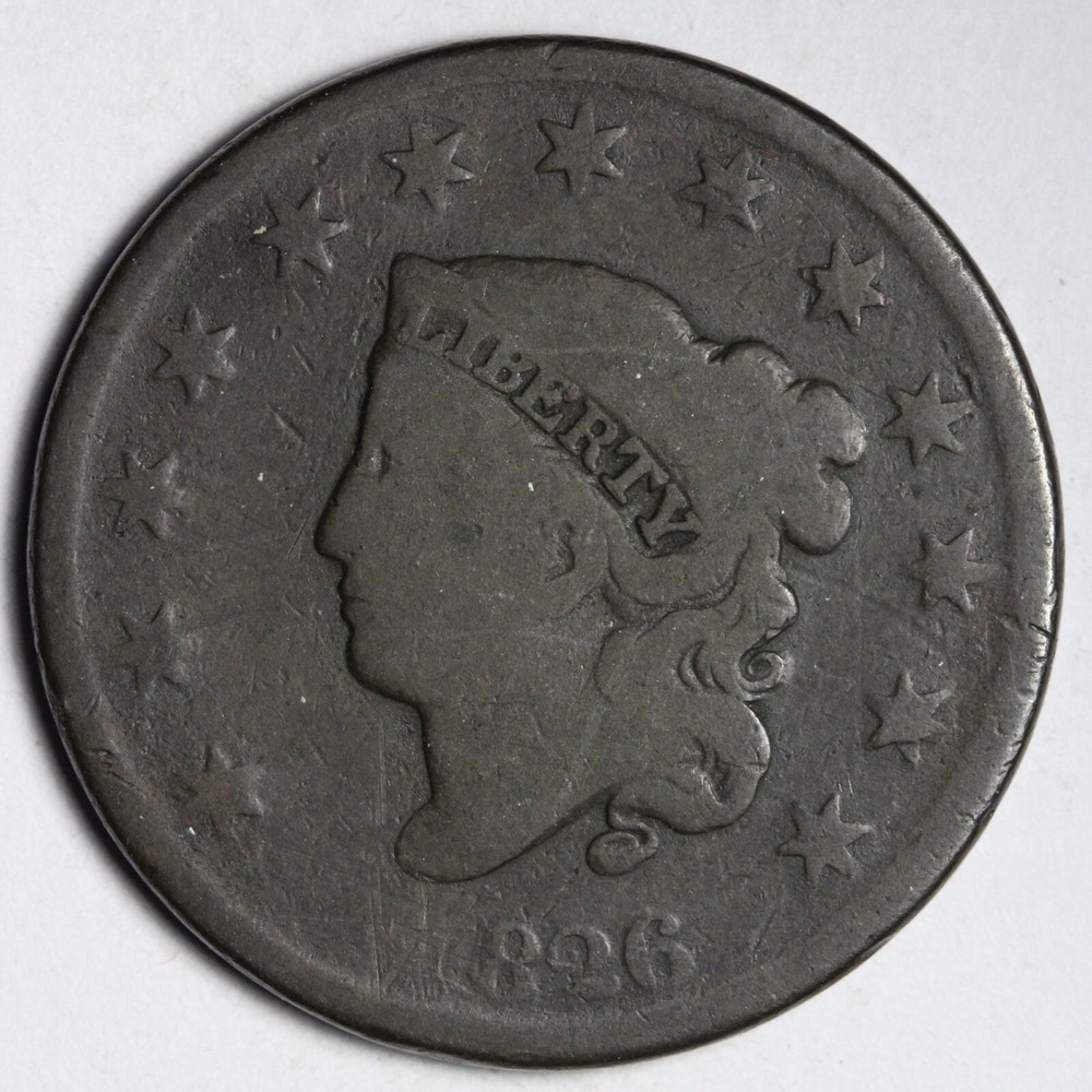 1826 Coronet Head Large Cent CHOICE E120 T