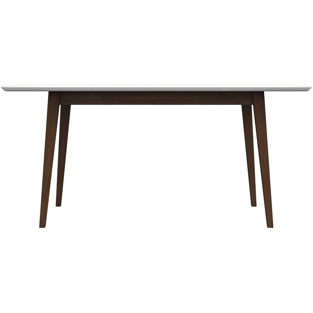 Medieval modern style rectangular dining table - white, solid wood
