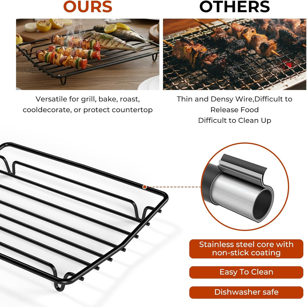 Roasting Rack for Roasting Pan,Baking Rack for Cooking, Roasting, and Grilling,V