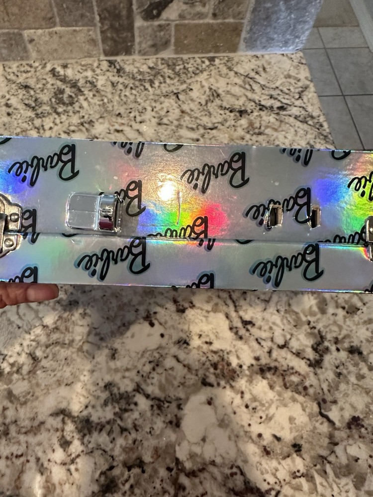 NIB Barbie Train Case Iridescent Large Makeup Set-