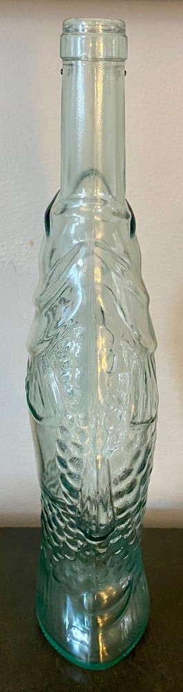 Light Aqua Pescevino Fish Wine Bottle