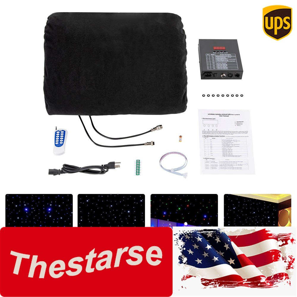 LED Stage Backdrop 20FTx10F LED Star Light Curtain Backdrops w/Remote Control
