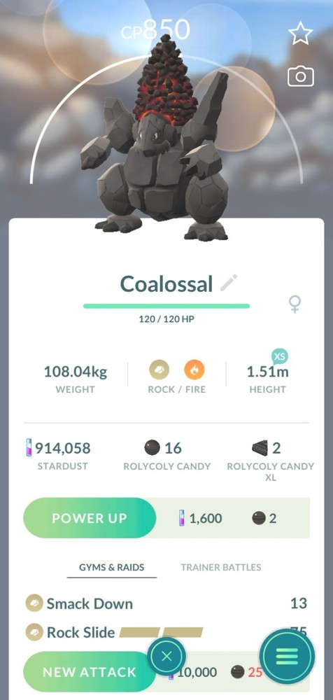 Pokémon Coalossal (Rolycoly Evolution)  Go TD
