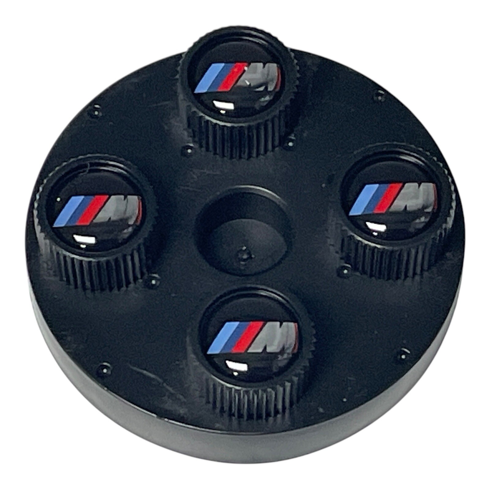 BMW M Performance Emblem Logo Black Tire Valve Stem Caps Set of 4 New