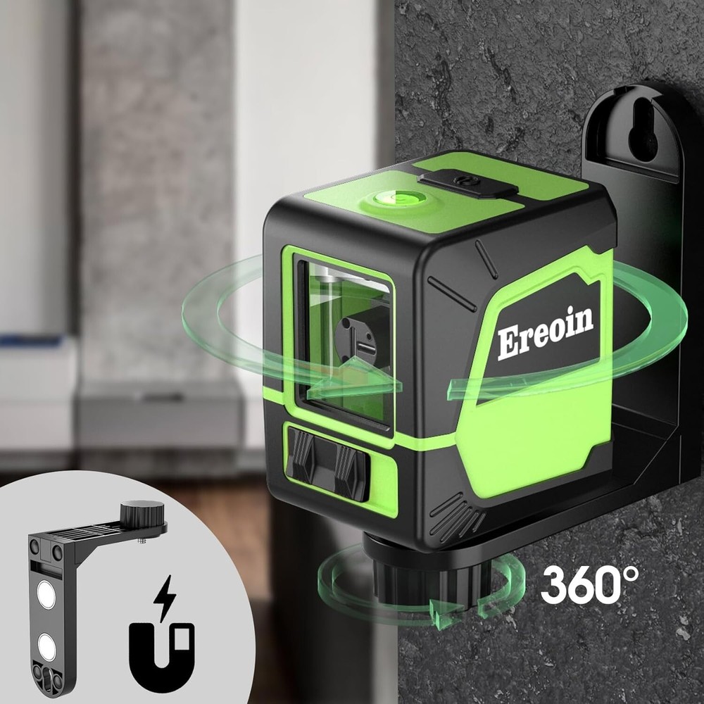 Self-Leveling Green Laser Level – 360° Rotation, Vertical & Horizontal Lines