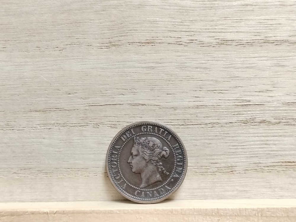 1876 H One Cent Canda Bronze Coin
