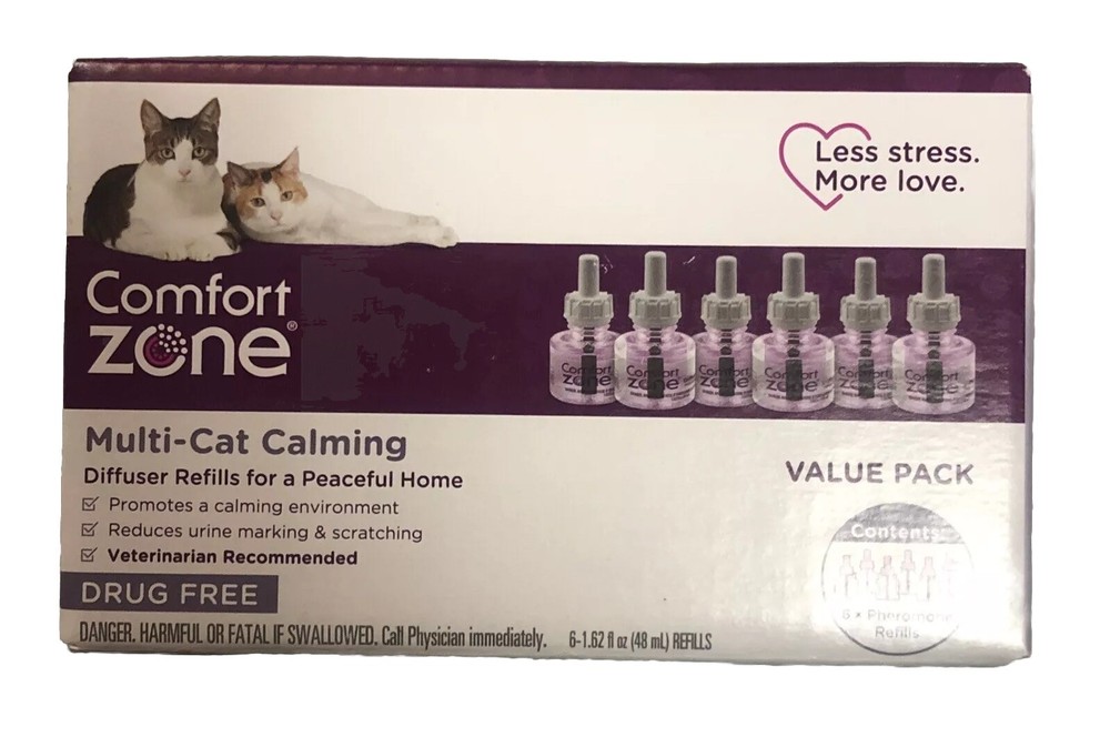 Comfort Zone Multi-Cat Calming Value 6 Pack Diffuser Refills Free Shipping
