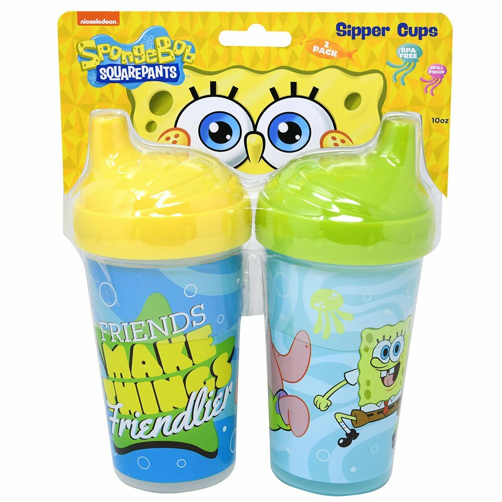 Nickelodeon Spongebob Squarepants Sippy Cup 10 Oz cup 2 Pk Cudlie