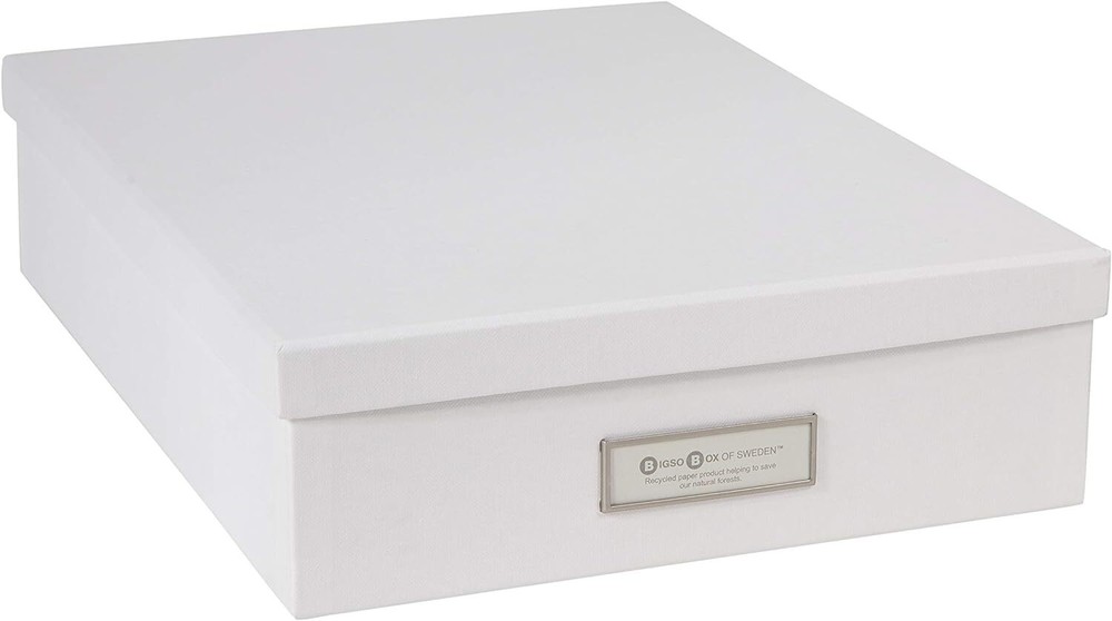 Bigso Oskar Fiberboard Label Frame Document Letter Box | White