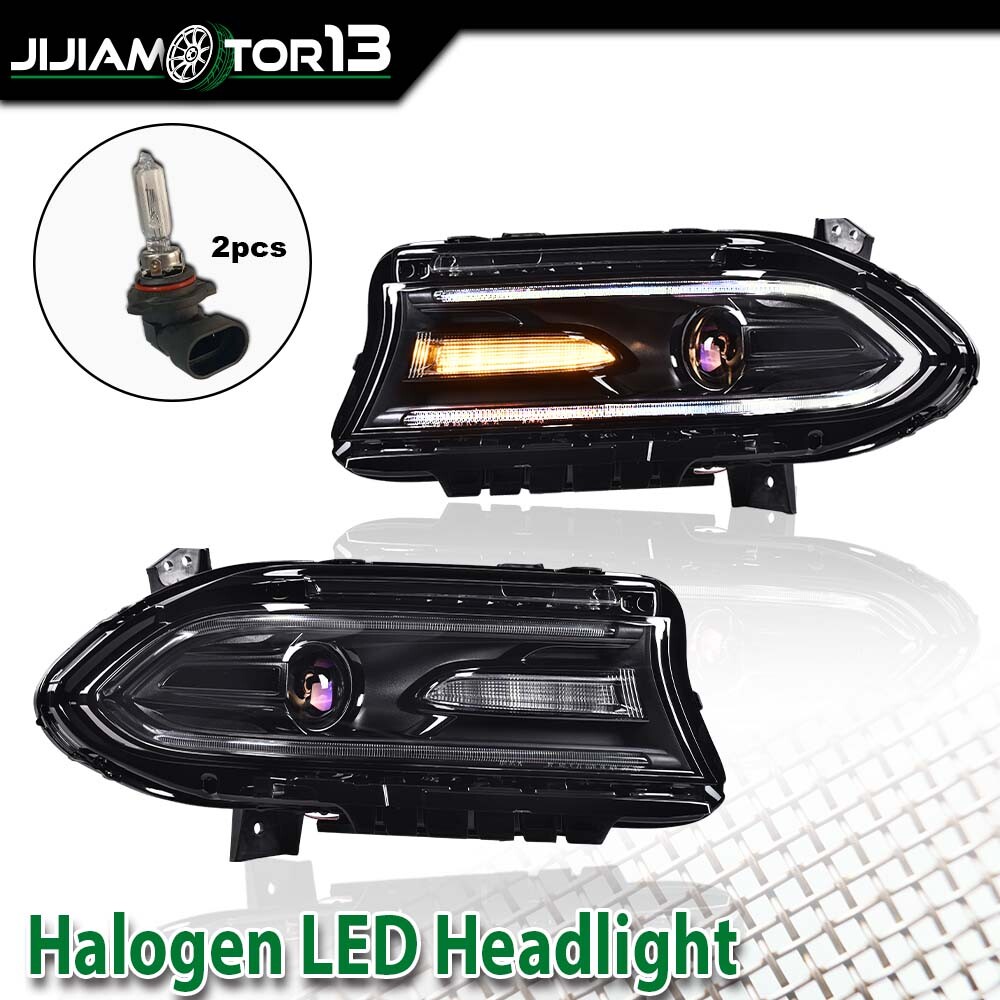 FIT FOR DODGE CHARGER 2015-2021 2022 HALOGEN HEADLIGHTS LAMPS RIGHT + LEFT SIDE