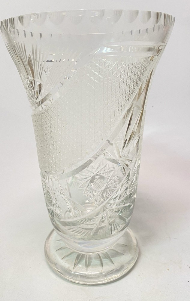 Large Crystal Vase. 9”