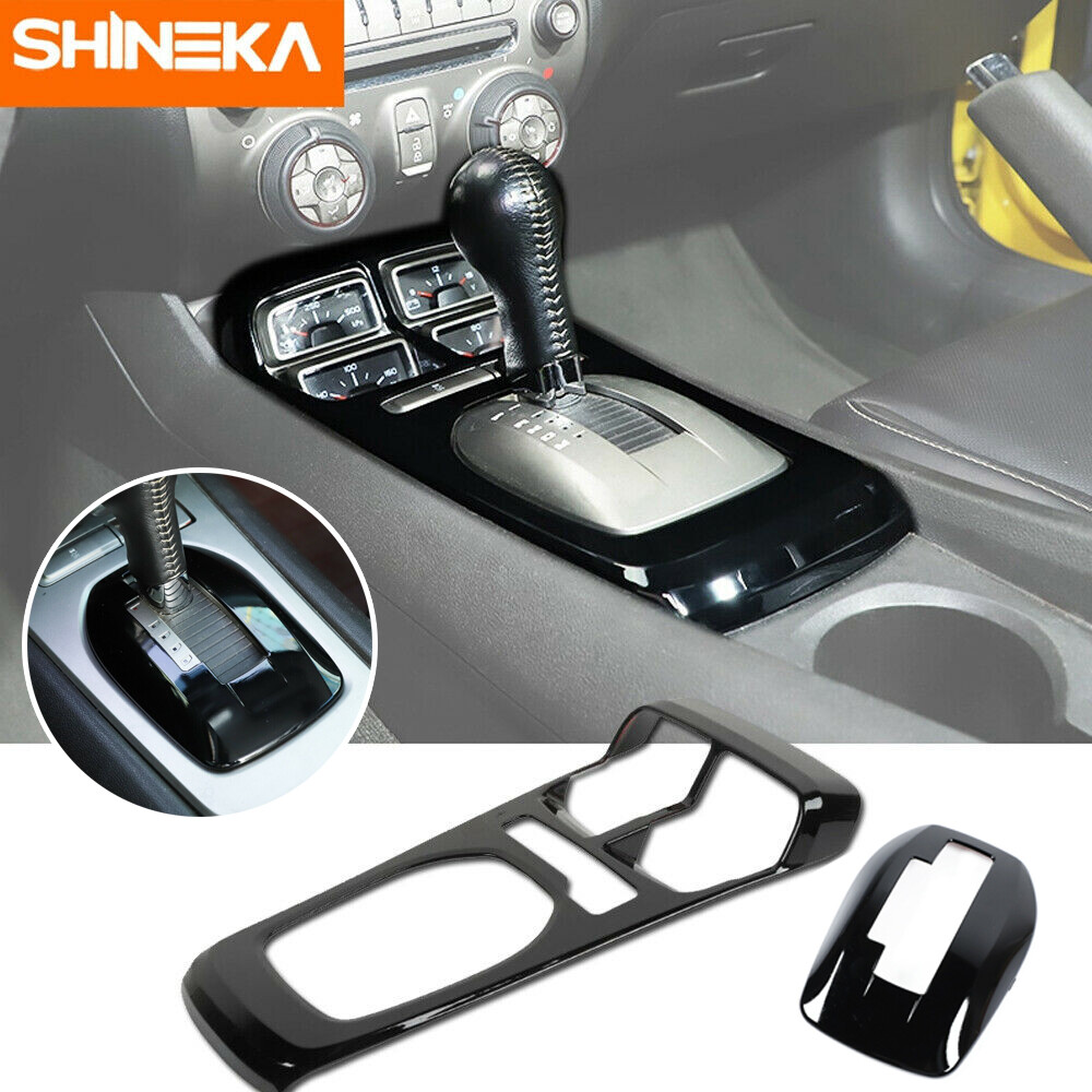 For 2010-15 Chevrolet Camaro Black Console Gear Shift Panel Decor Cover Trim Kit