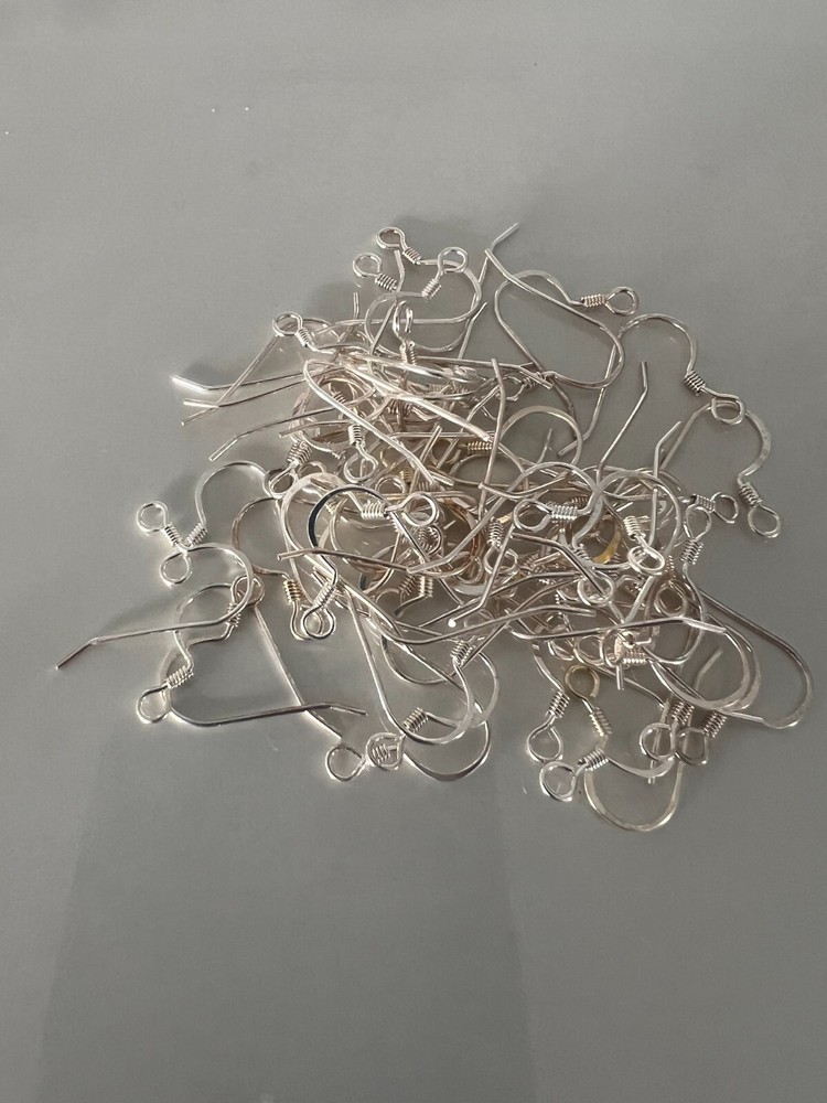 Silver earring findings lot