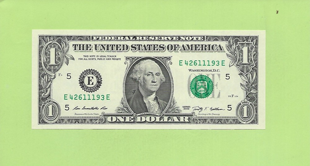 2009..UNCIRC $1  E 4261 1193 E  .... 2009 $1  E-E        NICE NOTE          FRN