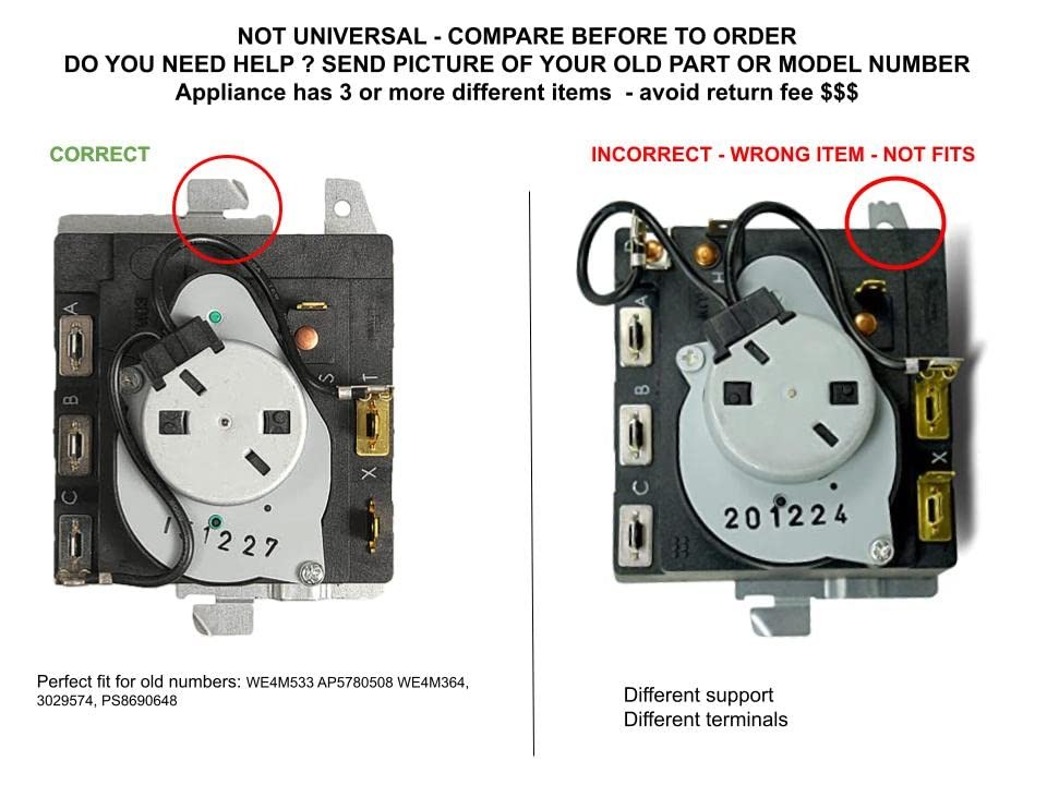 Dryer Cycle Control Timer NORM PACIFIC Model TMD1EM03-234D1296P005 (Model)